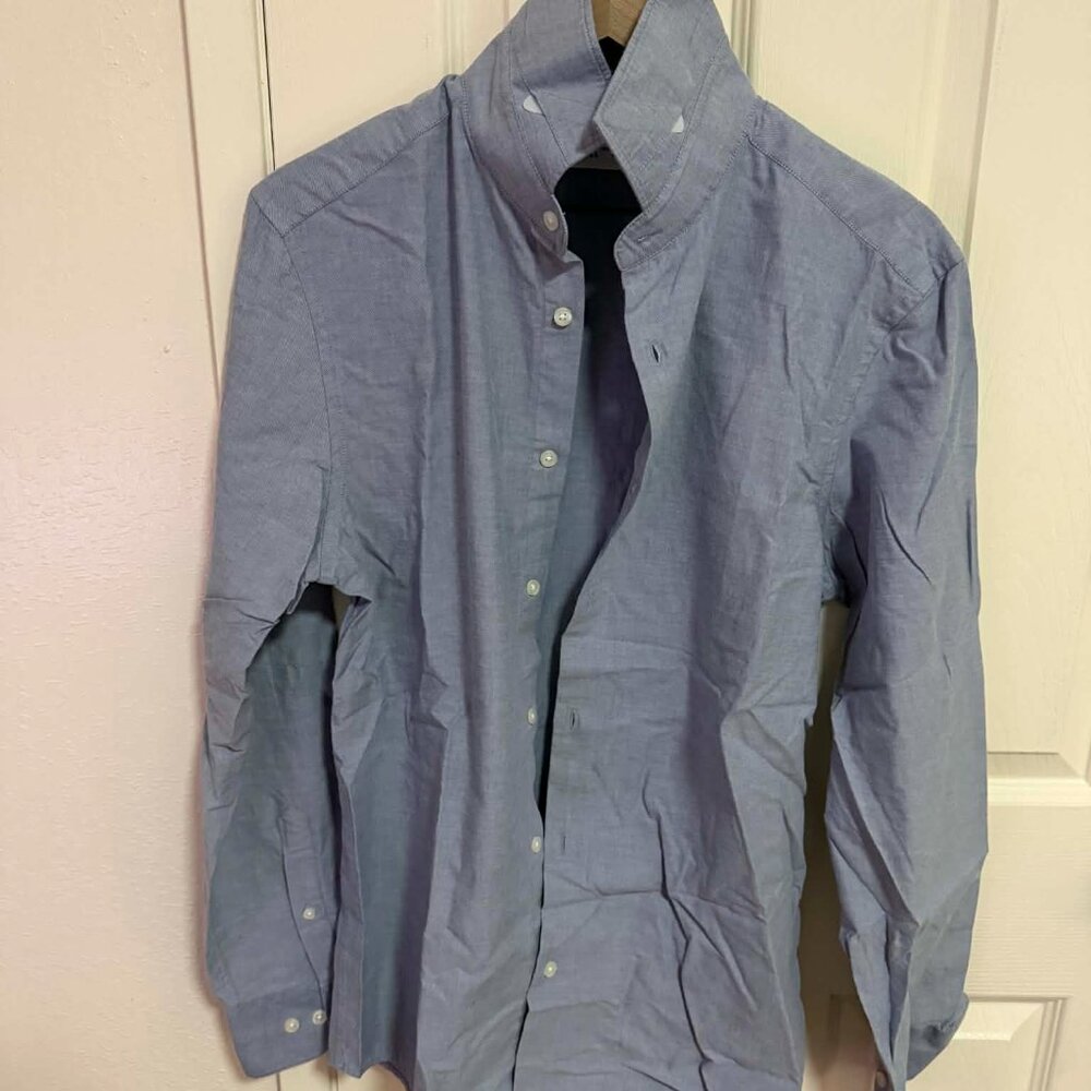 Zara Men's Size M Blue Button Up Shirt